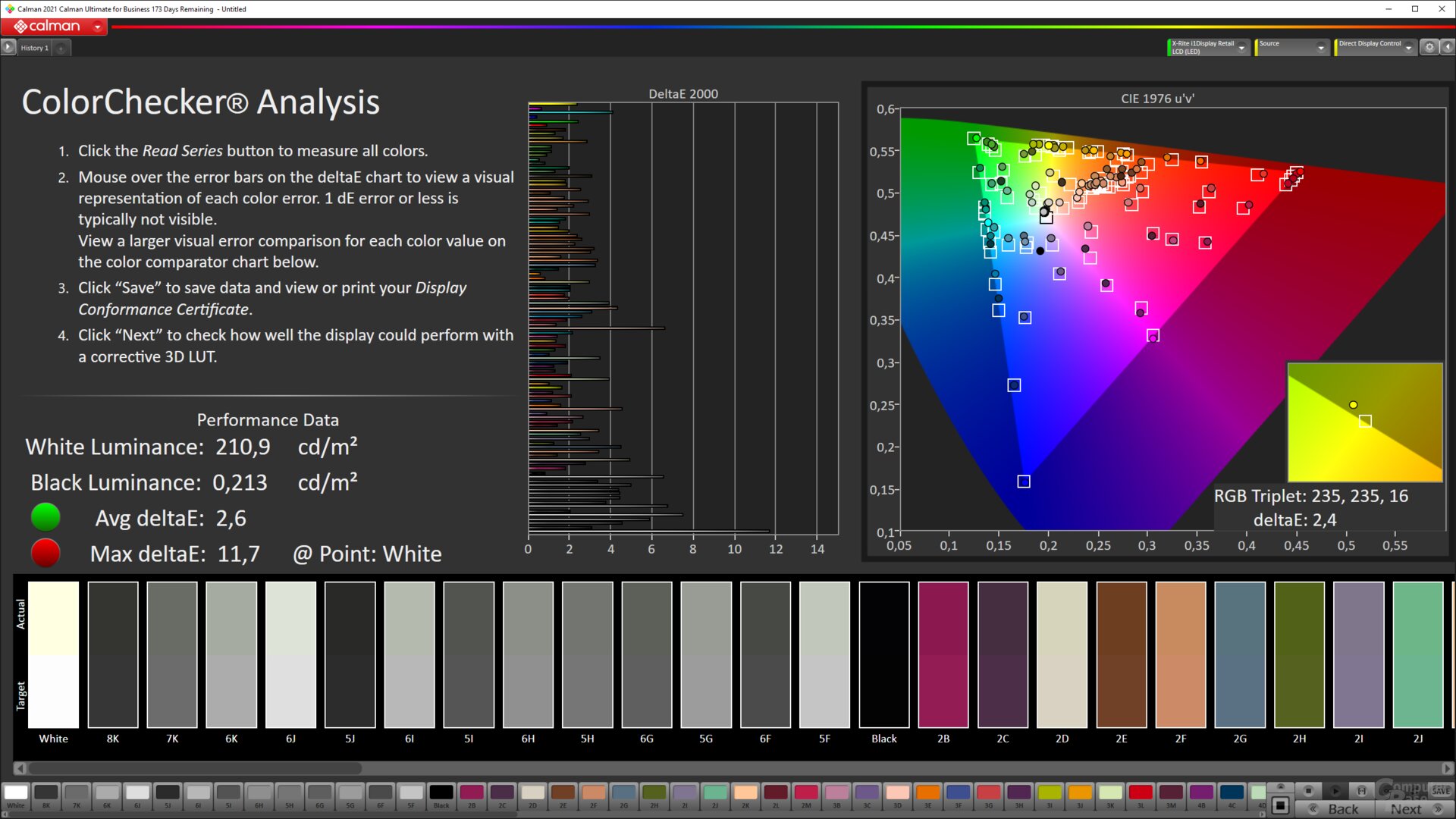 ColorMatch-Testergebnis des Dell C1422H