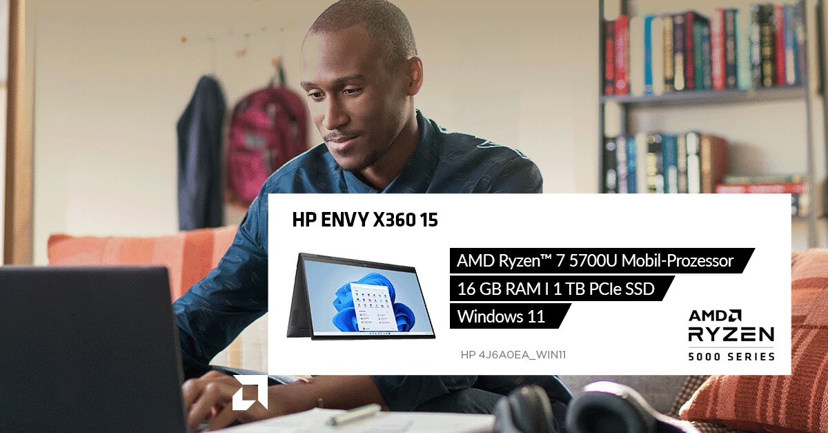 Das HP Envy X360 15 mit AMD Ryzen 5000U