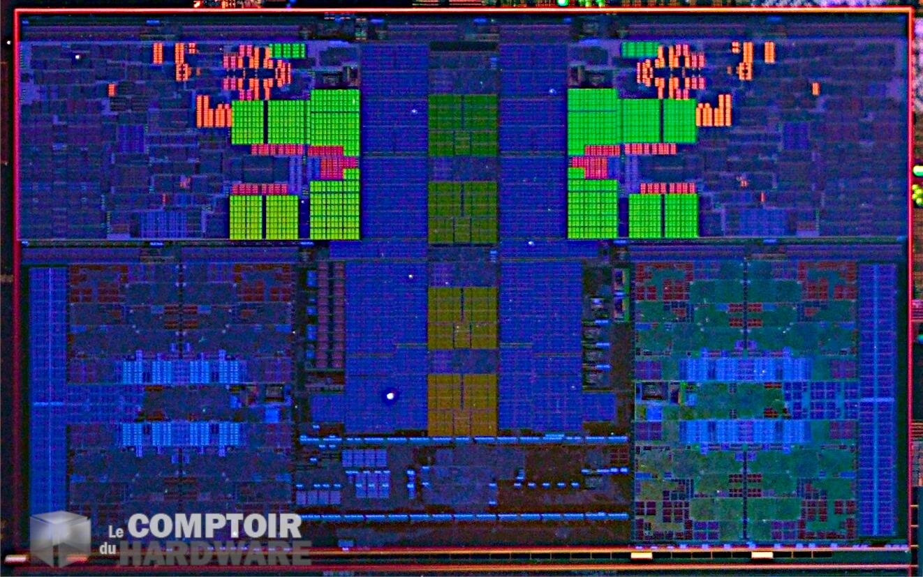 Die-Shot des CPU-Tile von Meteor Lake-M (2P+8E)