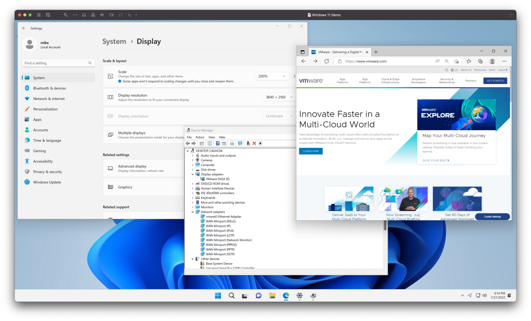 VMware Fusion Virtualizes Windows 11 on macOS on x86 and Arm64