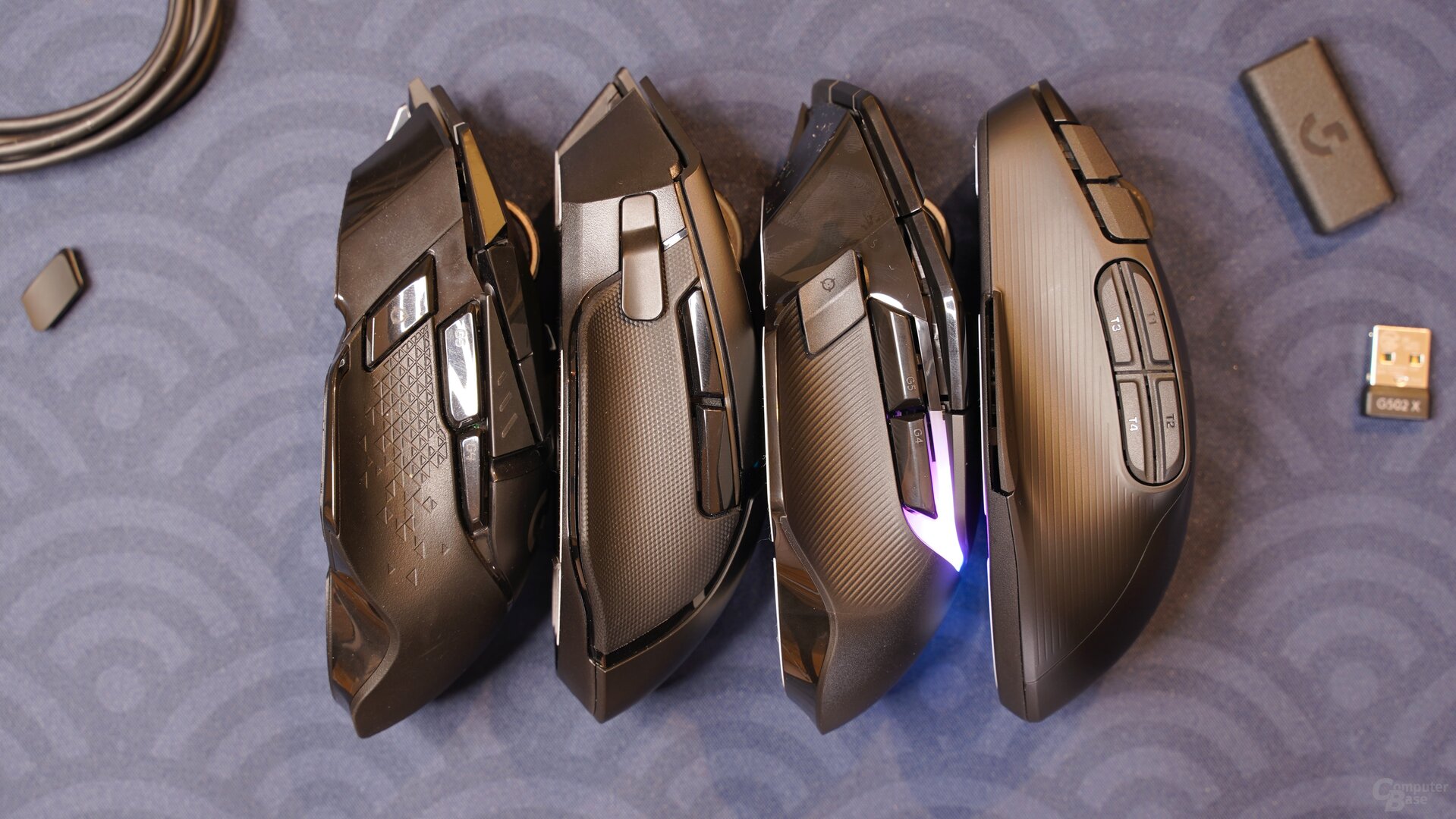 Logitech G502 Lightspeed, Razer Basilisk Ultimate, Logitech G502 X Plus & Roccat Kone XP Air