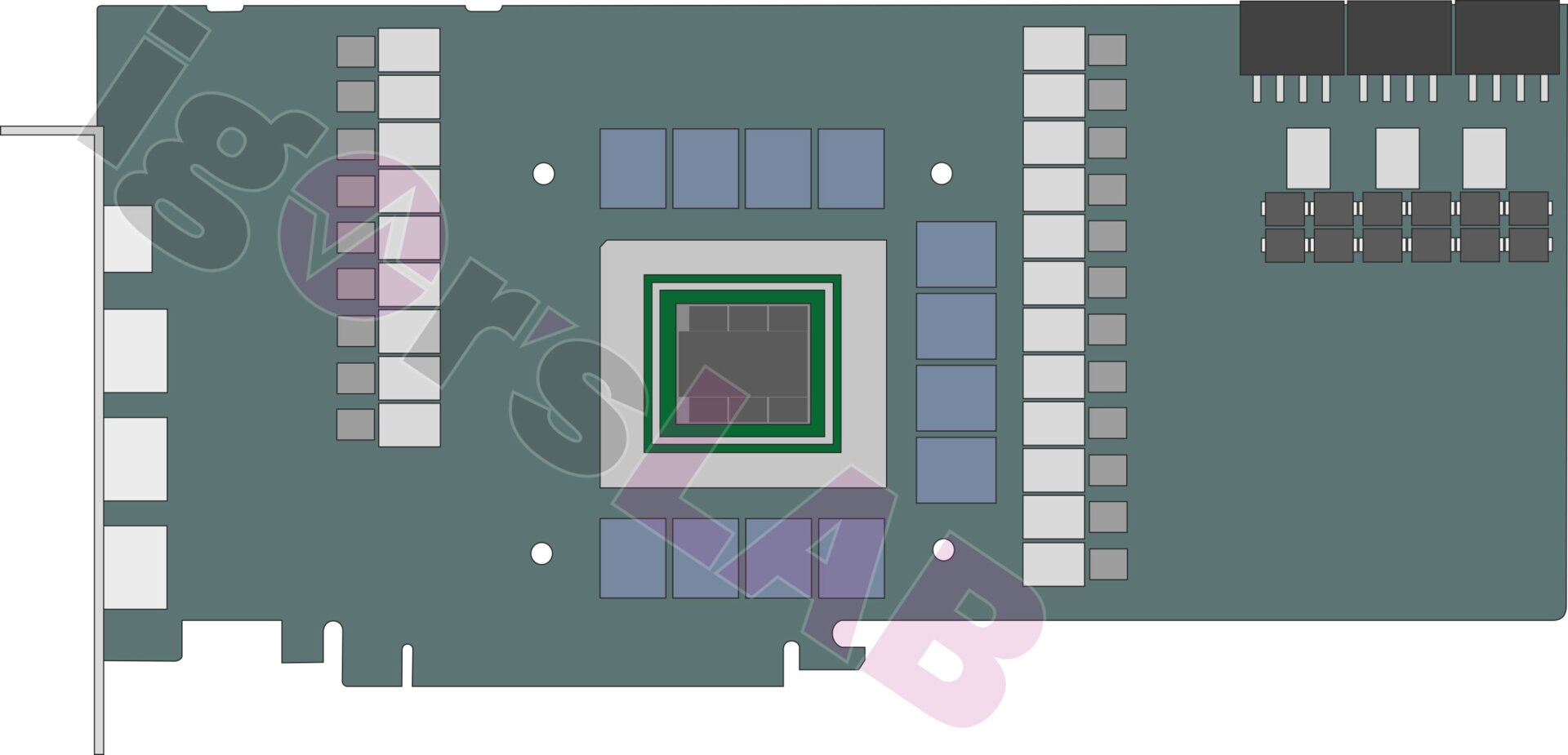 Dit is hoe de printplaat voor de Radeon RX 7900 XT eruit zou moeten zien in het referentieontwerp