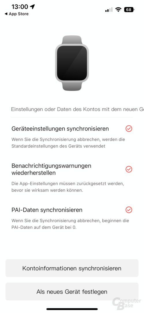Zepp-App mit Amazfit GTS 4