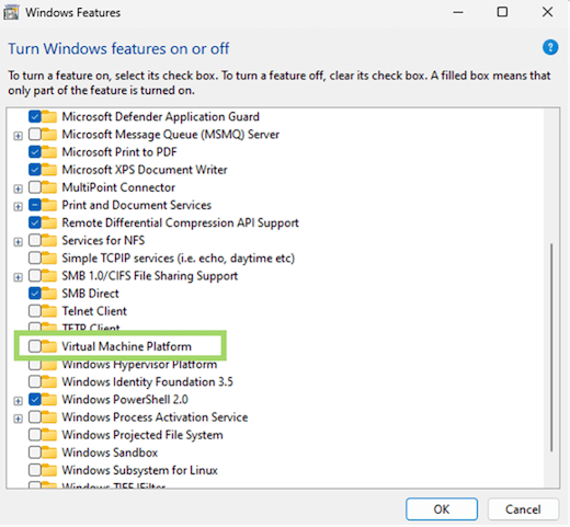 Virtual Machine Platform deaktivieren (Bild: Microsoft)