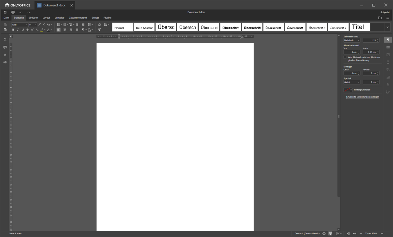 OnlyOffice – Textverarbeitung (Bild: OnlyOffice)