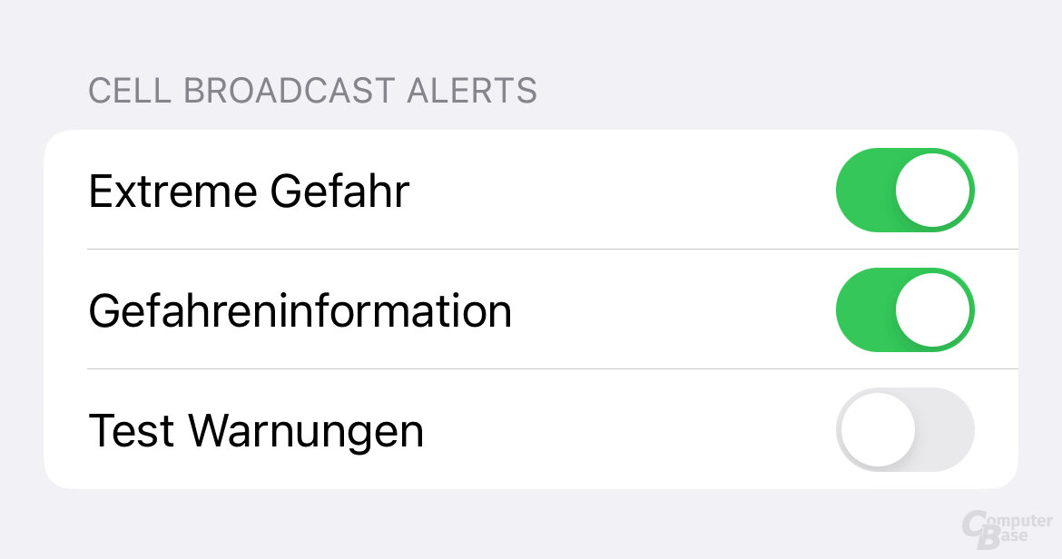 „Testwarnungen“ müssen lt. Deutscher Telekom am Warntag nicht aktiviert sein, sie beziehen sich auf Funktionstests der Netzbetreiber, nicht die Warnung am bundesweiten Warntag.
