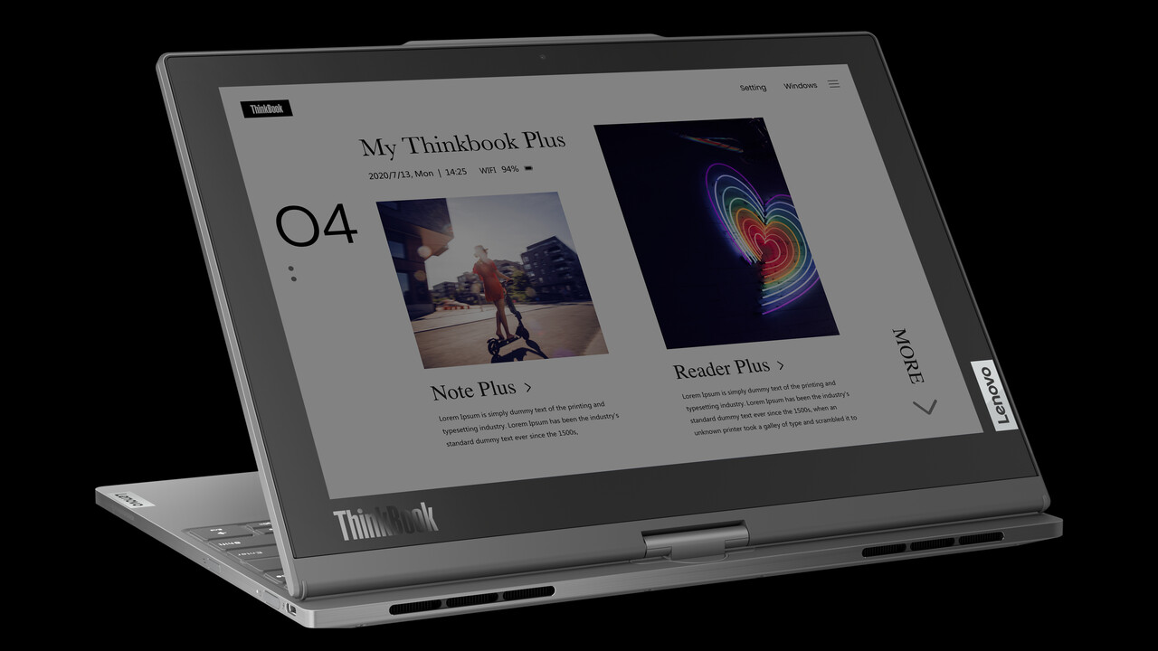 ThinkBook Plus Twist: Lenovo vereint OLED- und farbiges E-Ink-Display