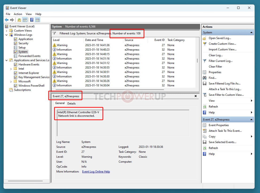 Intel hat ein Netzwerkproblem I226VController verliert häufig die