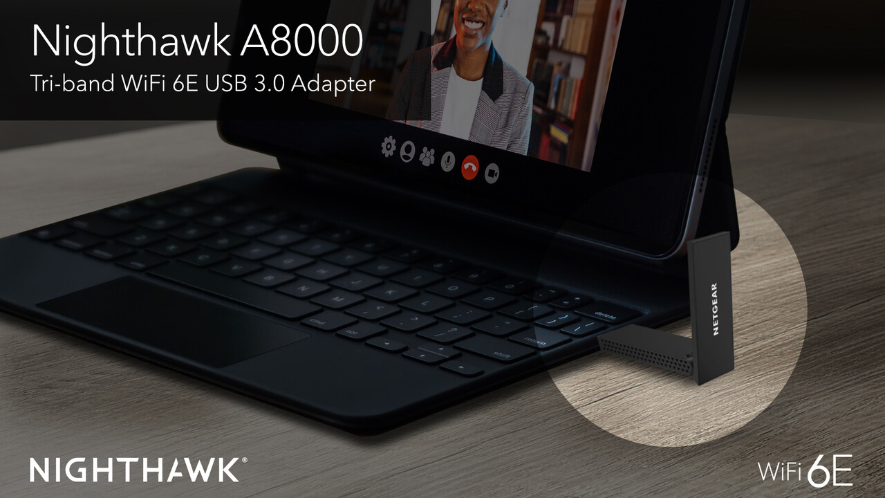 Nighthawk AXE3000 WiFi 6E A8000: Netgear bringt ersten USB-Adapter mit Wi-Fi 6E