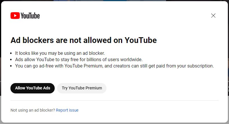 YouTube sta bloccando gli utenti con un ad blocker