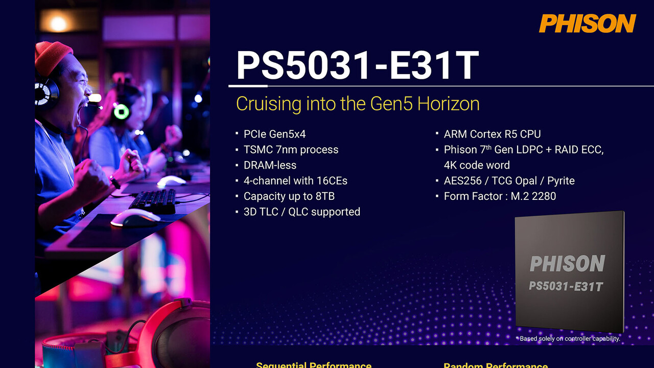 Phison-SSDs: E31T als PCIe 5.0 „light“ und weitere Controller-Neuheiten