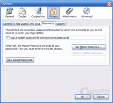 Thunderbird 1.1 Alpha 1 Einstellungen - Privacy 4