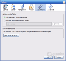 Thunderbird 1.1 Alpha 1 Einstellungen - Attachments
