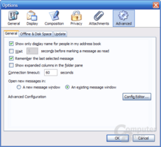 Thunderbird 1.1 Alpha 1 Einstellungen - Advanced 1