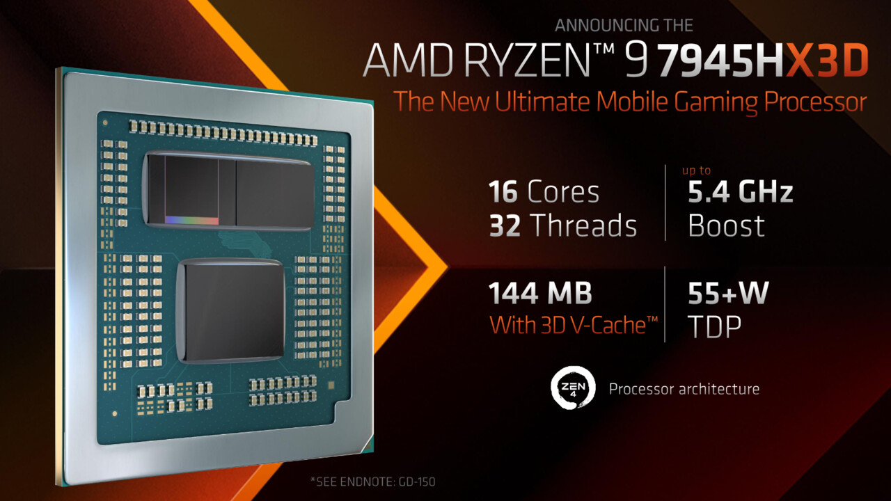 AMD Ryzen 9 7945HX3D: Ryzen-CPUs mit 3D-V-Cache nun auch im Notebook