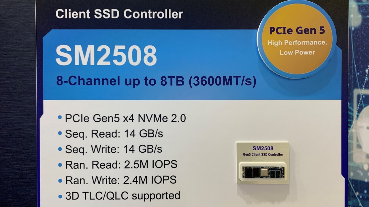 Silicon Motion SM2508: PCIe-5.0-SSD-Controller soll sehr sparsam agieren