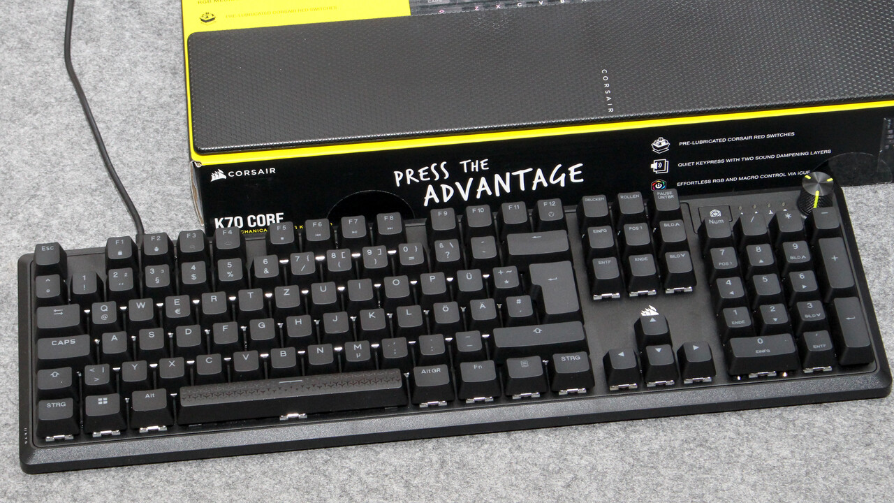 Corsair K70 Core RGB im Test: Basis-Keyboard ist für 99 Euro geschmiert und gedämmt