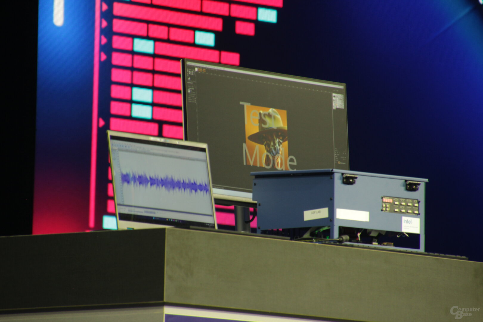Lunar-Lake-Test-PC im Einsatz auf der Bühne