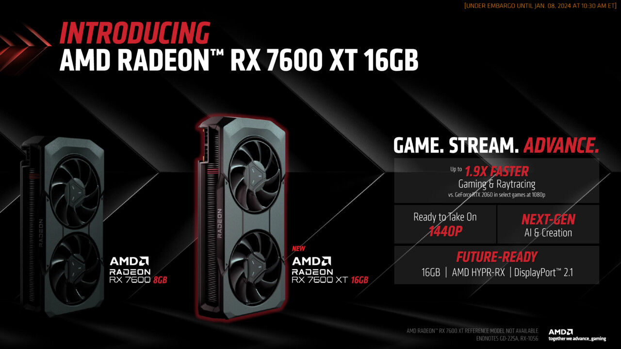 AMD RDNA 3: Radeon RX 7600 XT mit 16 GB ab dem 24. Januar für 329 USD