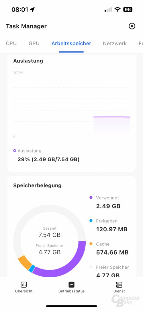 Ugreen-NAS-App auf dem Smartphone
