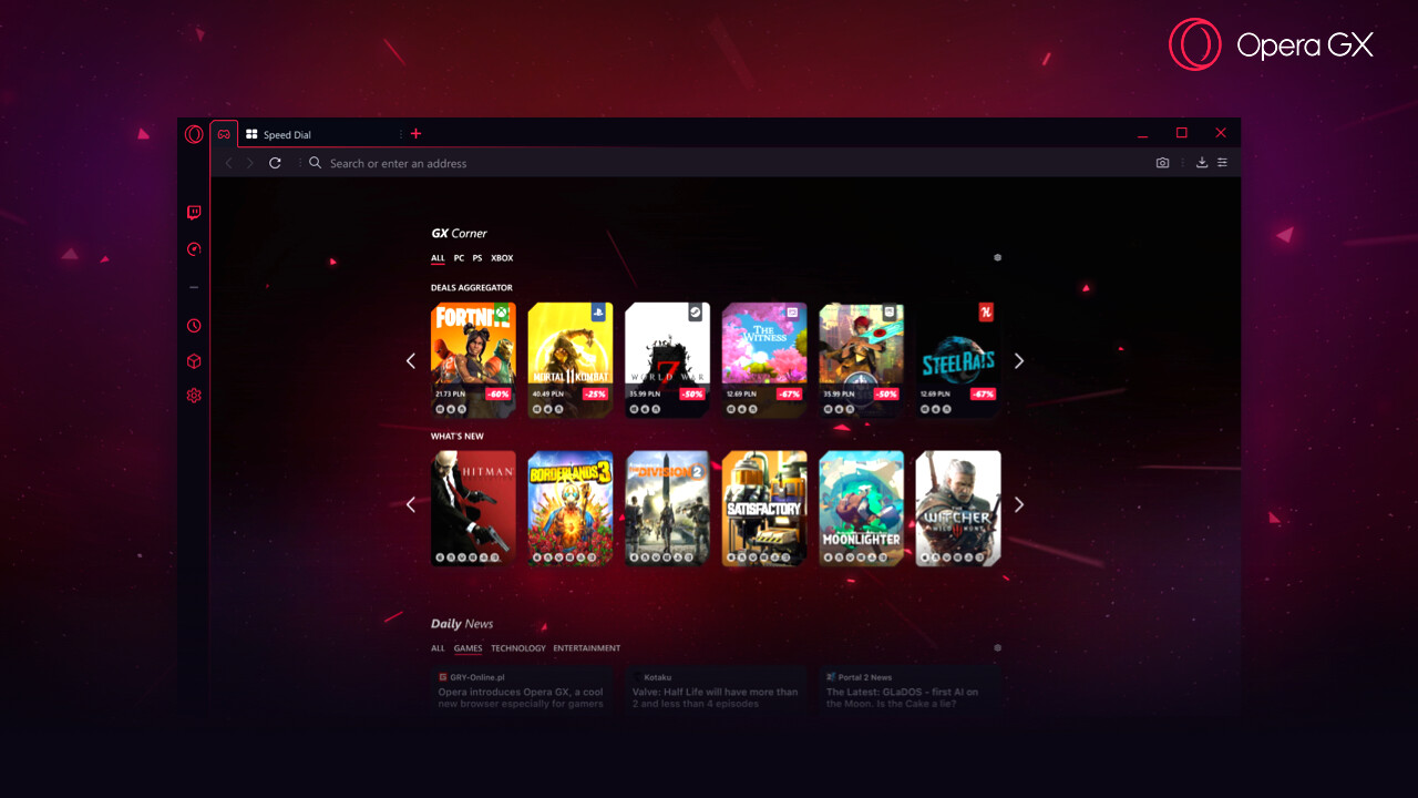 Opera GX: Gaming-Browser nutzt auf Level 5 jetzt Opera O109 Core