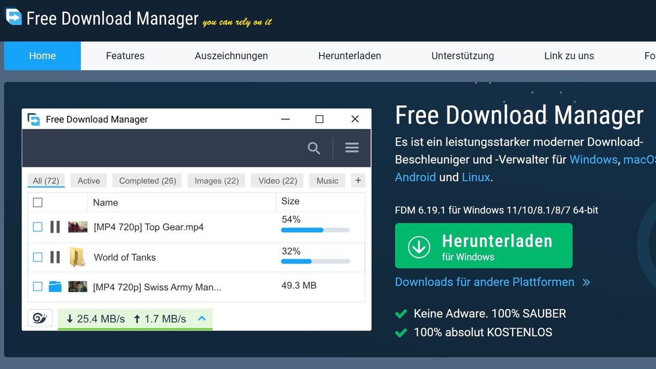 Free Download Manager 6.22.0: Build 5714 bringt etliche Fehlerbereinigungen