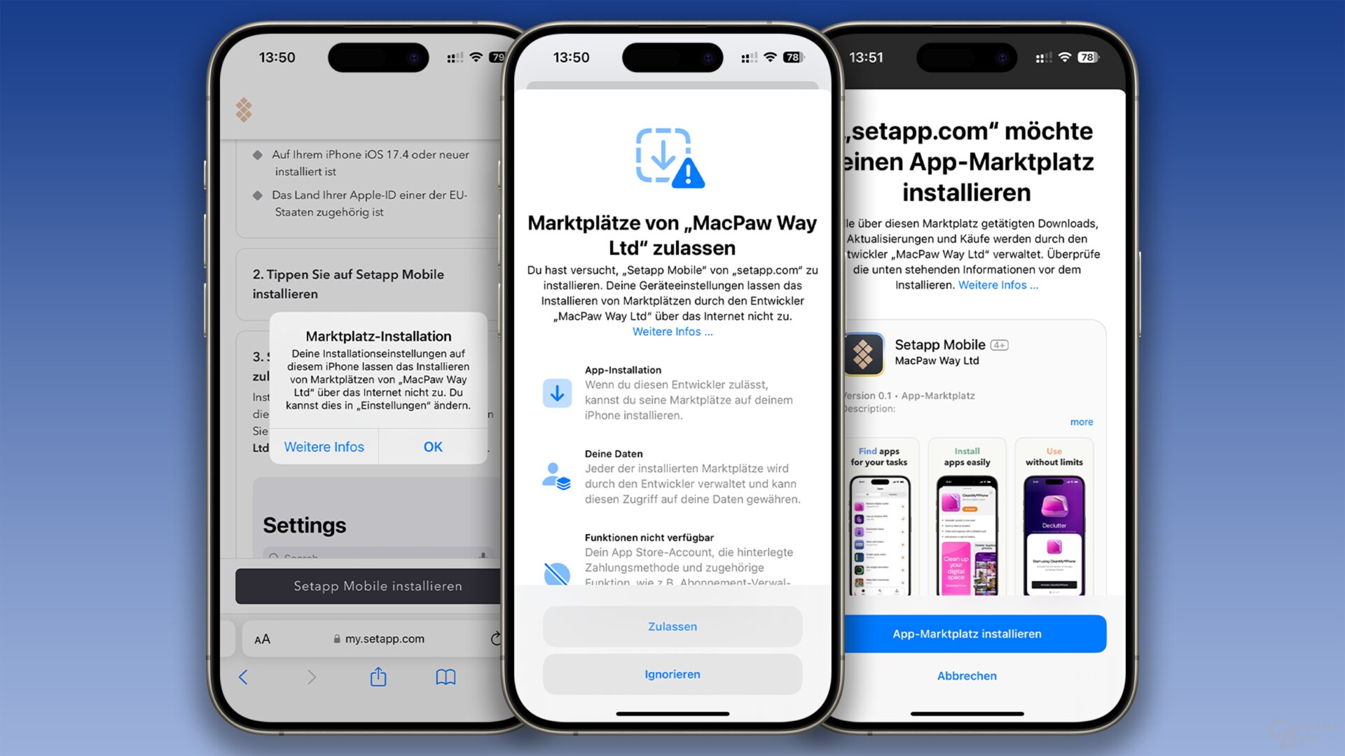 Insgesamt dreimal verzögert Apple den Prozess zum Herunterladen von alternativen App-Marktplätzen
