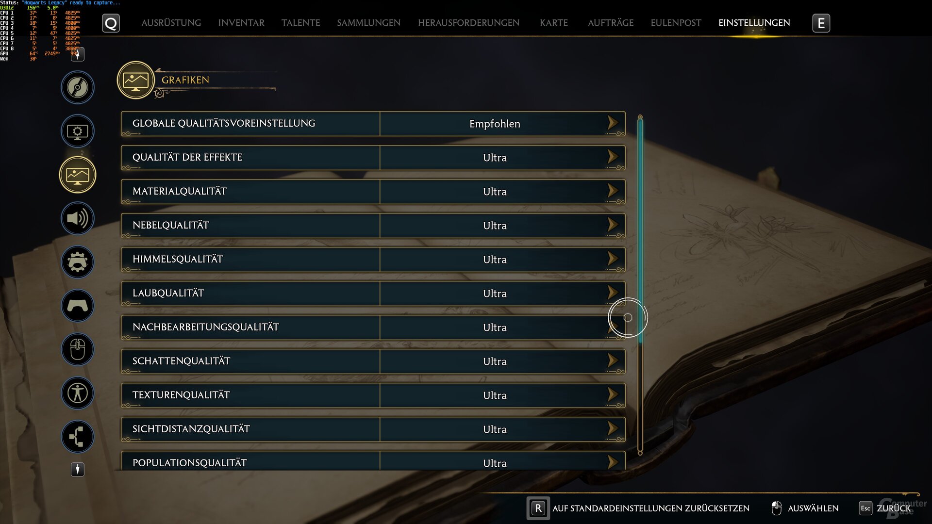 Hogwarts: Legacy Einstellungen 2