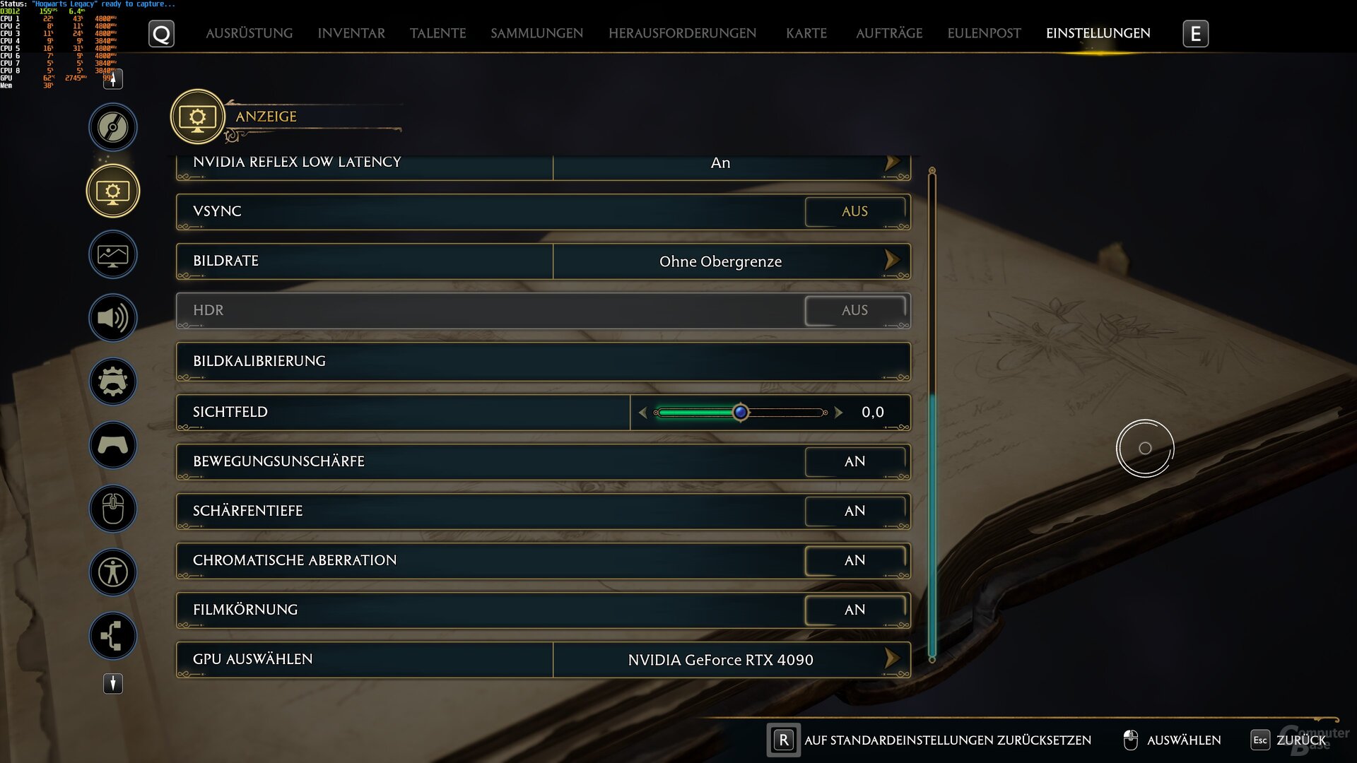 Hogwarts: Legacy Einstellungen 3