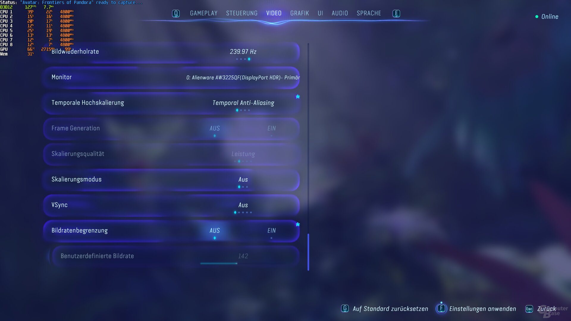 Avatar Einstellungen 2