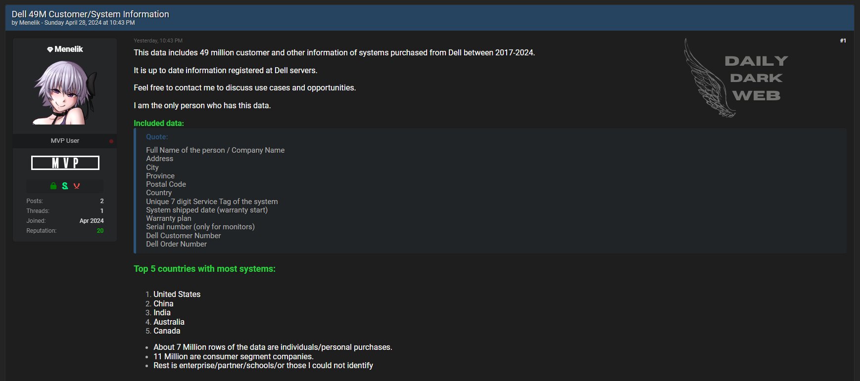 Screenshot aus dem Darknet-Forum