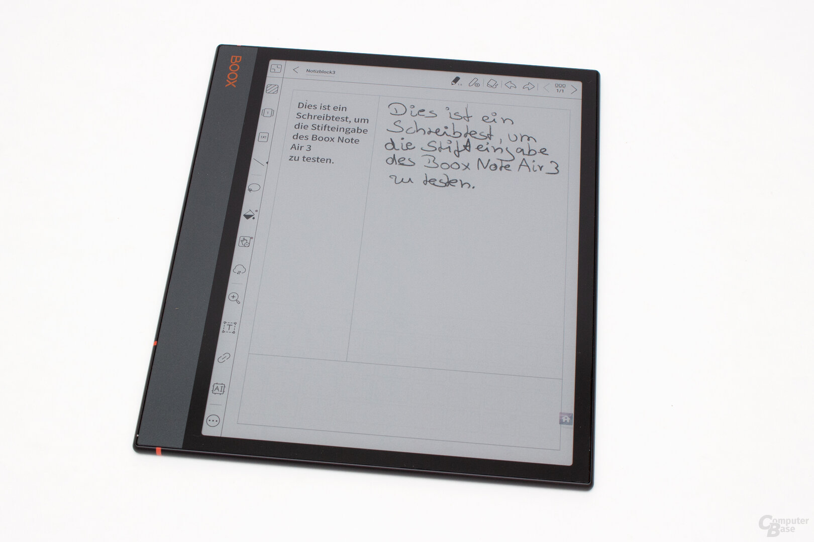 Die Texterkennung des Note Air 3 C liefert gute Ergebnisse