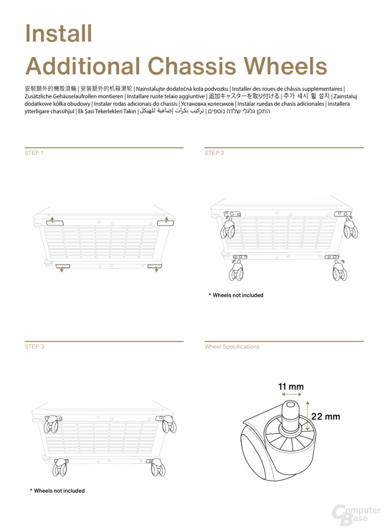 Asus ProArt PA602 im Test: Optional lassen sich richtige Rollen anbringen