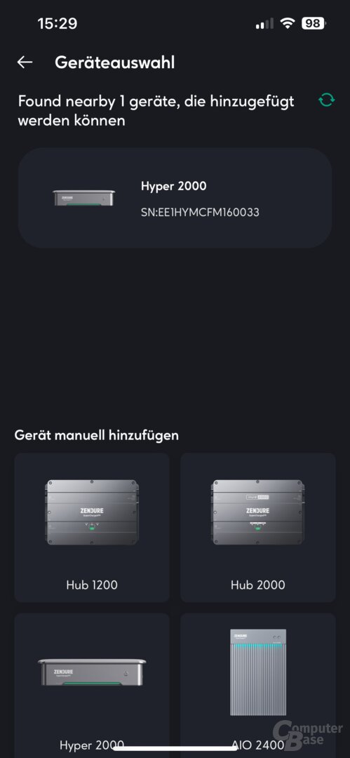 Inbetriebnahme des Zendure Hyper 2000 in der App