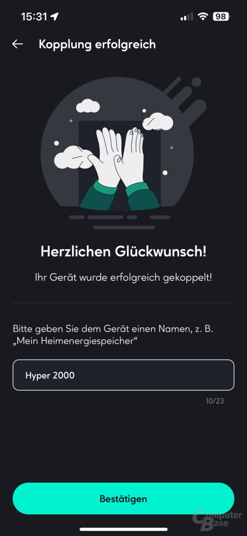 Inbetriebnahme des Zendure Hyper 2000 in der App
