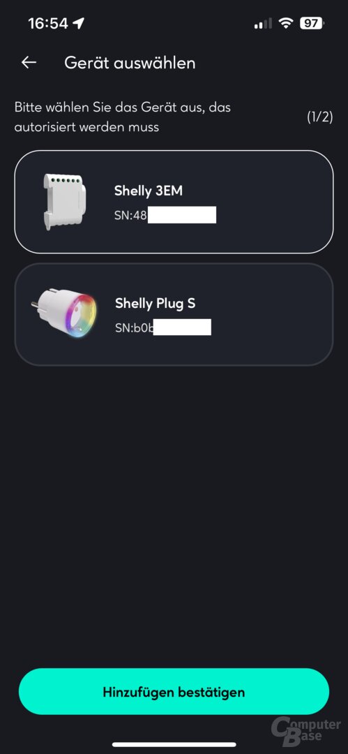 Shelly-Verknüpfung in der Zendure-App