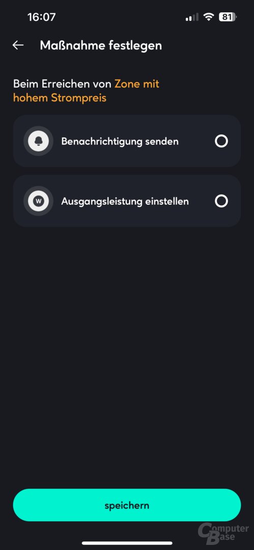 Einstellungen zum dynamischen Strompreis in der Zendure-App