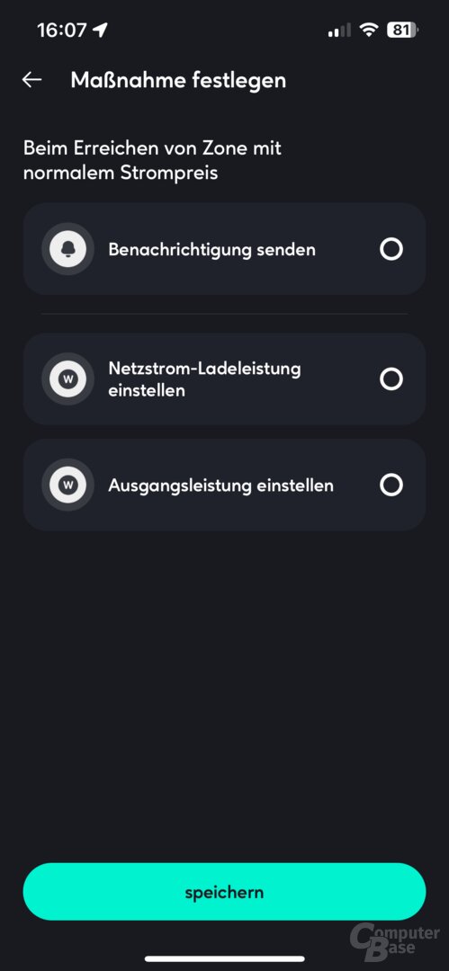 Einstellungen zum dynamischen Strompreis in der Zendure-App