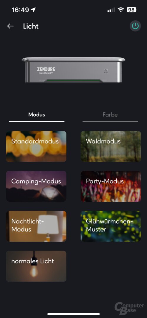 Einstellungen des Hyper 2000 in der Zendure-App