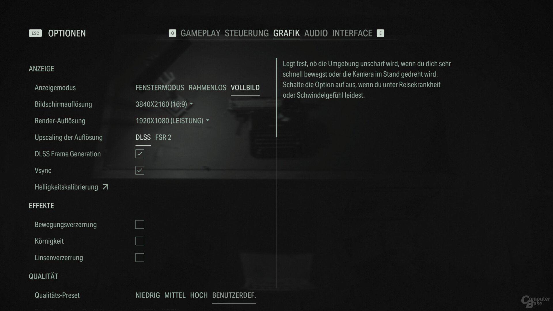 Das Grafikmenü von Alan Wake 2