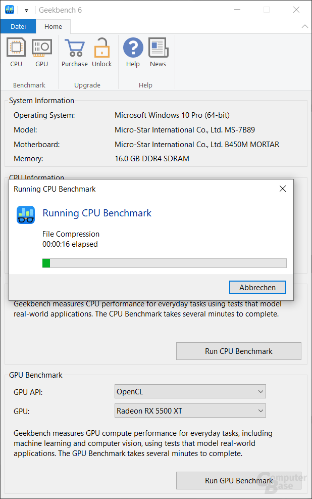 Geekbench – CPU-Benchmark