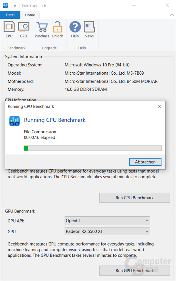 Geekbench – CPU-Benchmark