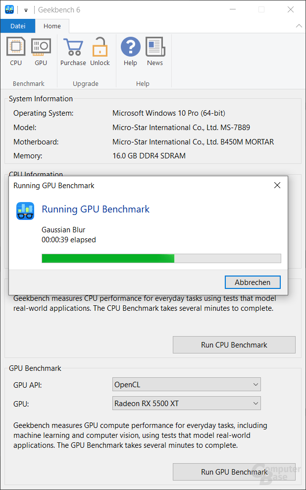 Geekbench – GPU-Benchmark