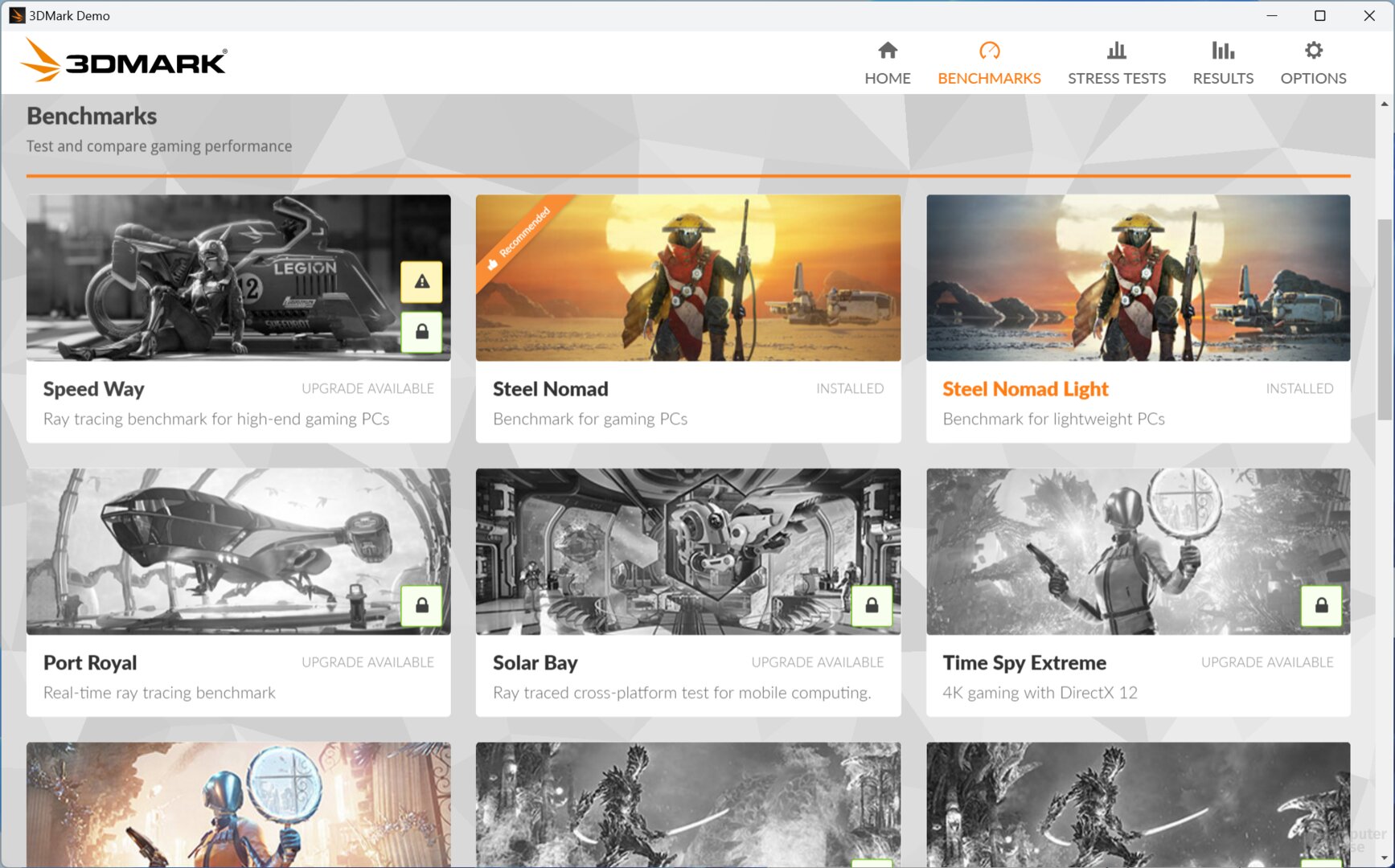 So wird der 3DMark Steel Nomad ausgeführt