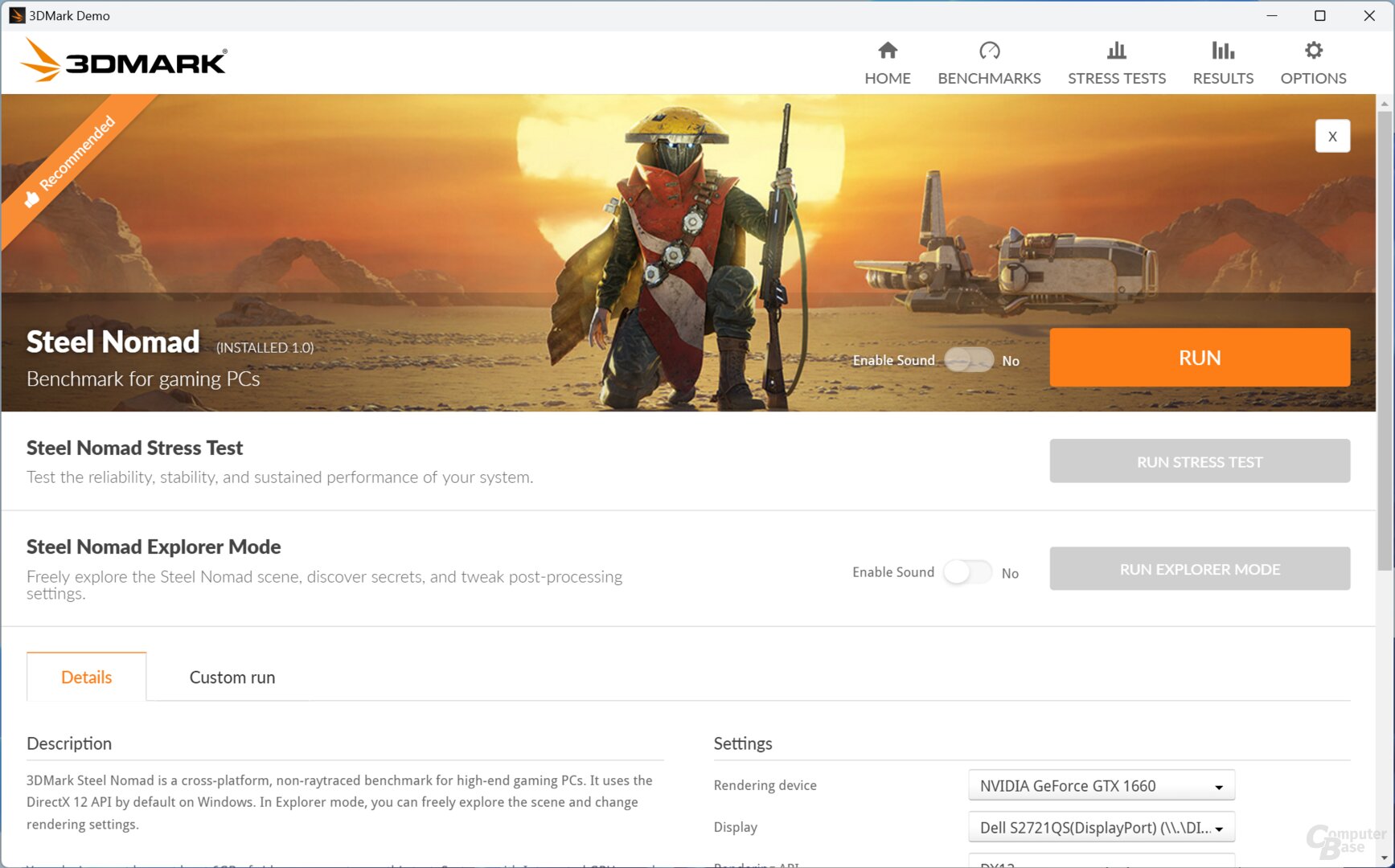 So wird der 3DMark Steel Nomad ausgeführt