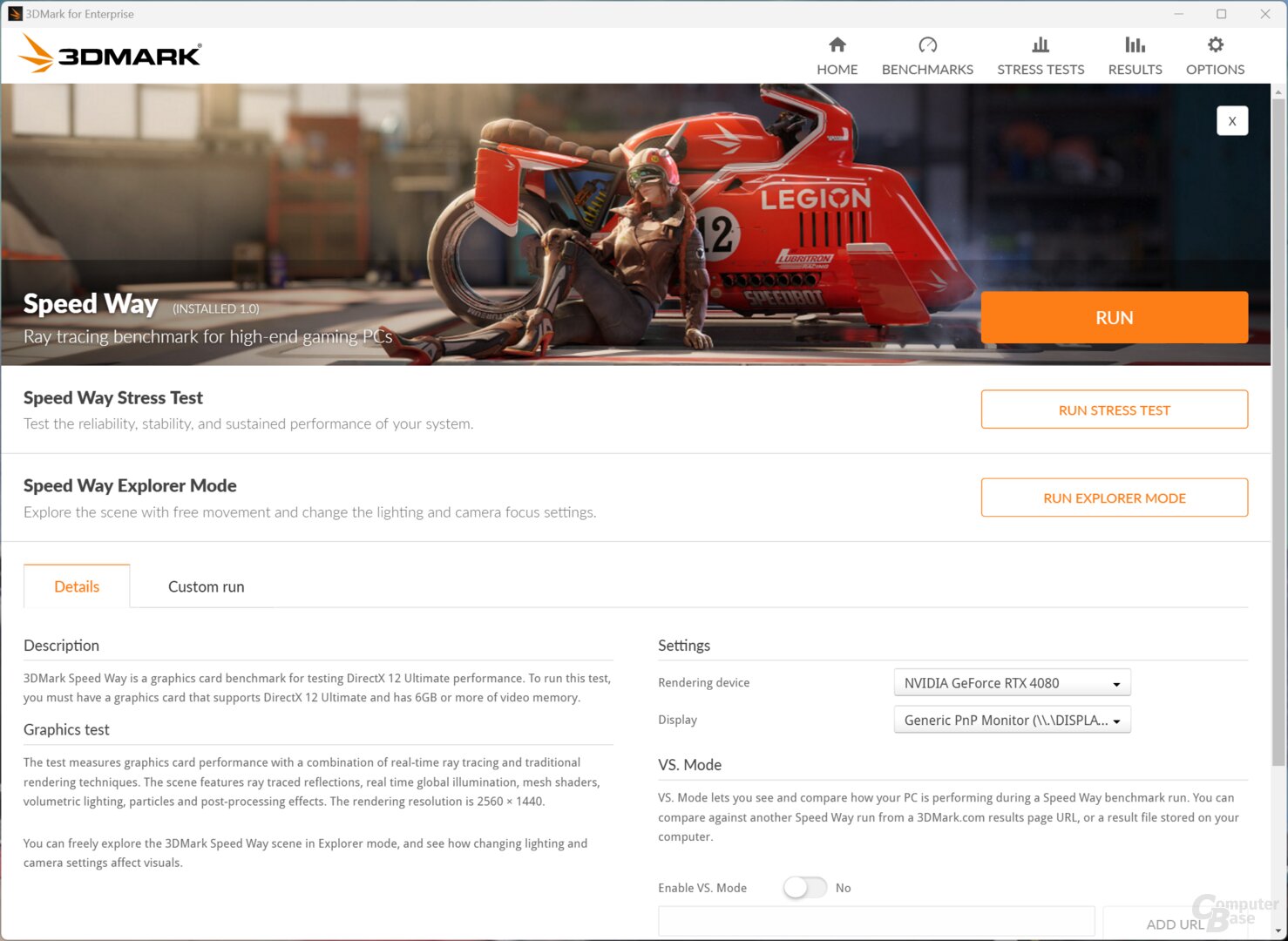 So wird der 3DMark Speed Way ausgeführt