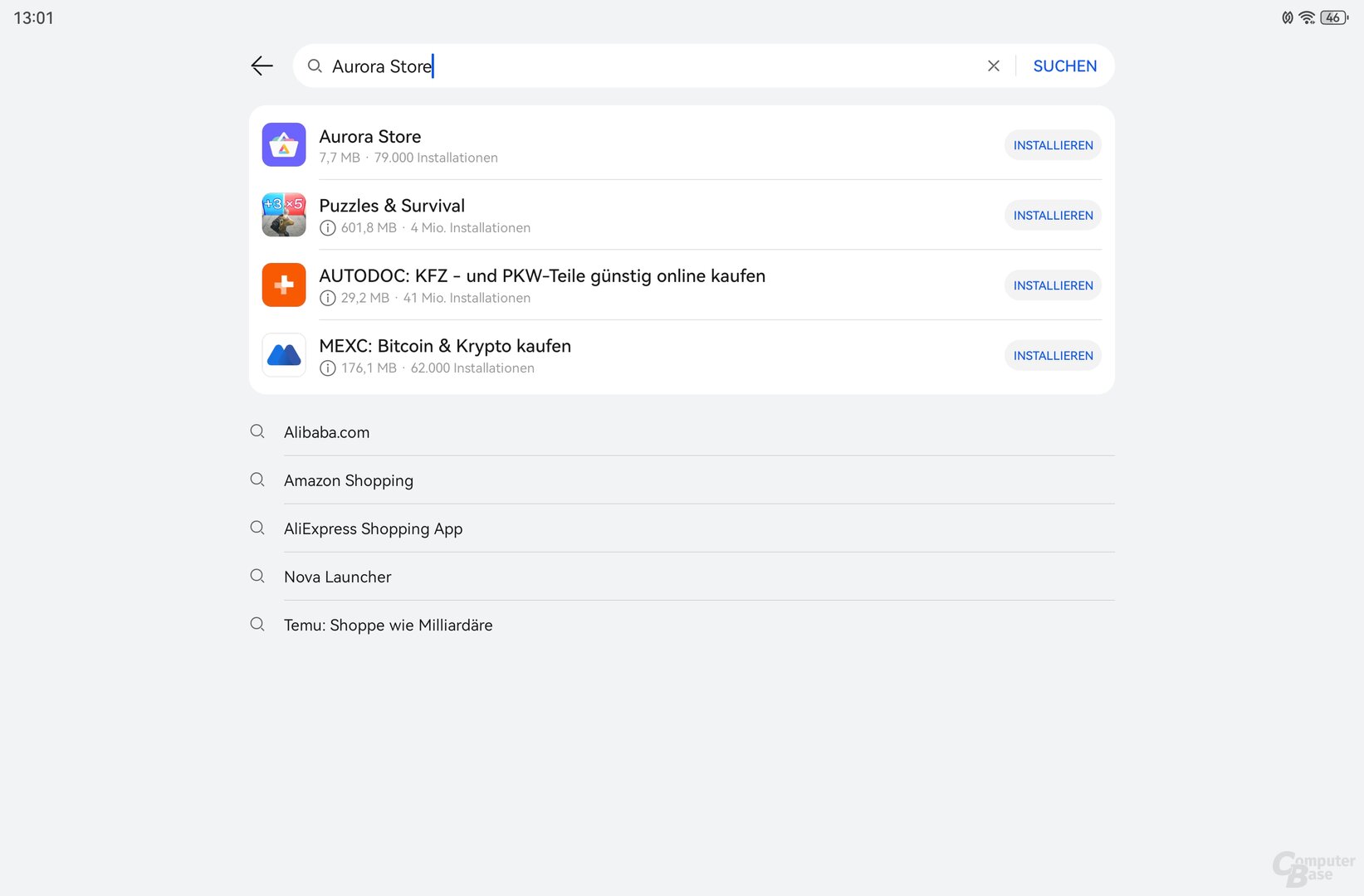 Aurora Store in der AppGallery suchen