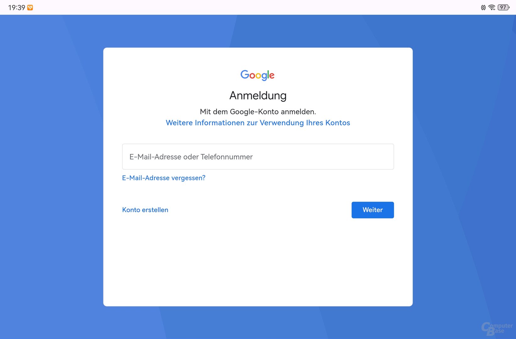 Mit Google-Konto im Aurora Store anmelden