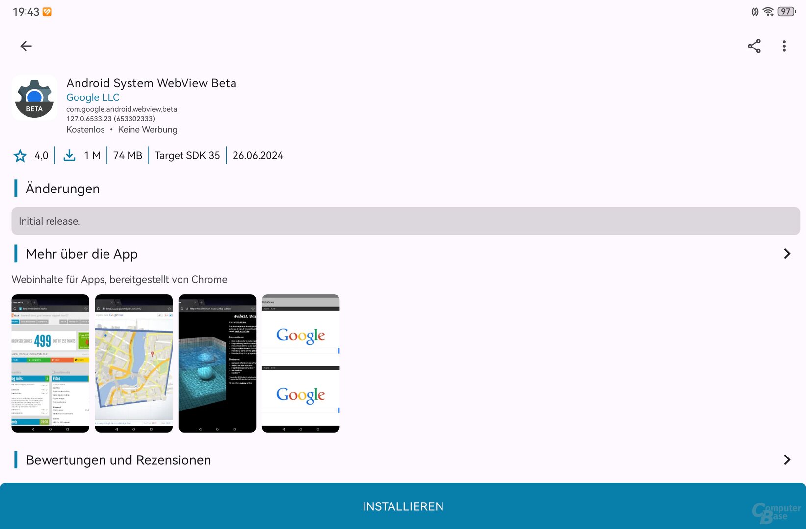 Android System WebView Beta installieren