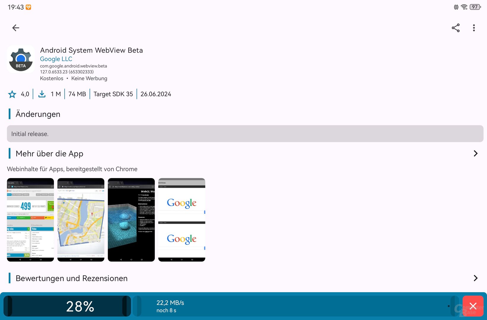 Android System WebView Beta installieren